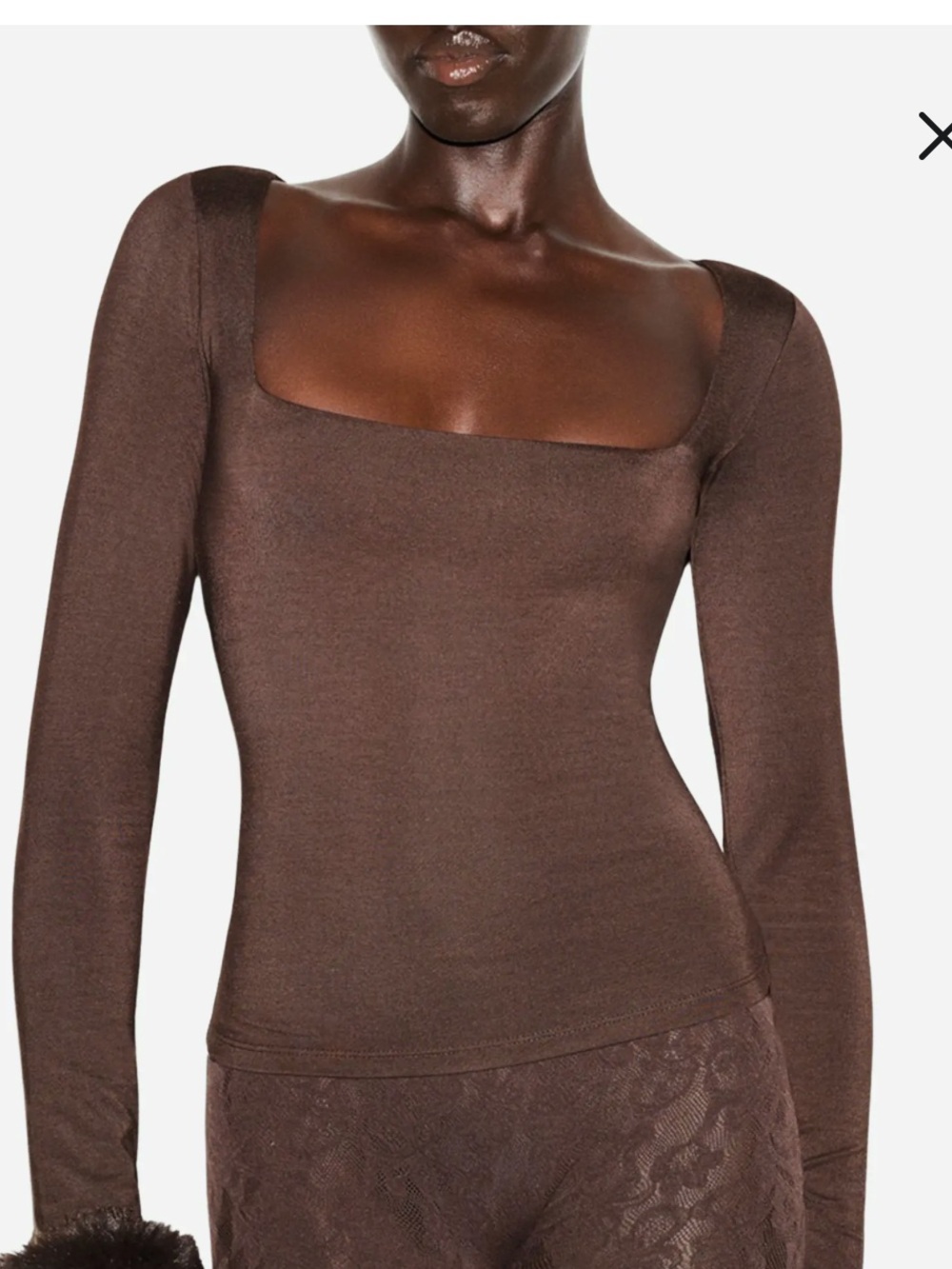 SKIMS NWT Smooth Layers Long Sleeved Top - Espresso